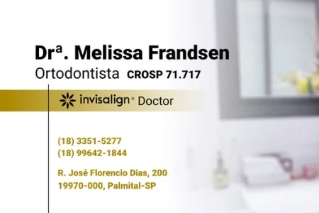 Dentista Melissa Frandsen Moreira em Palmital/SP