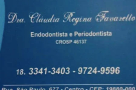 Dentista Dra Cláudia Regina Favaretto em Cândido Mota/SP